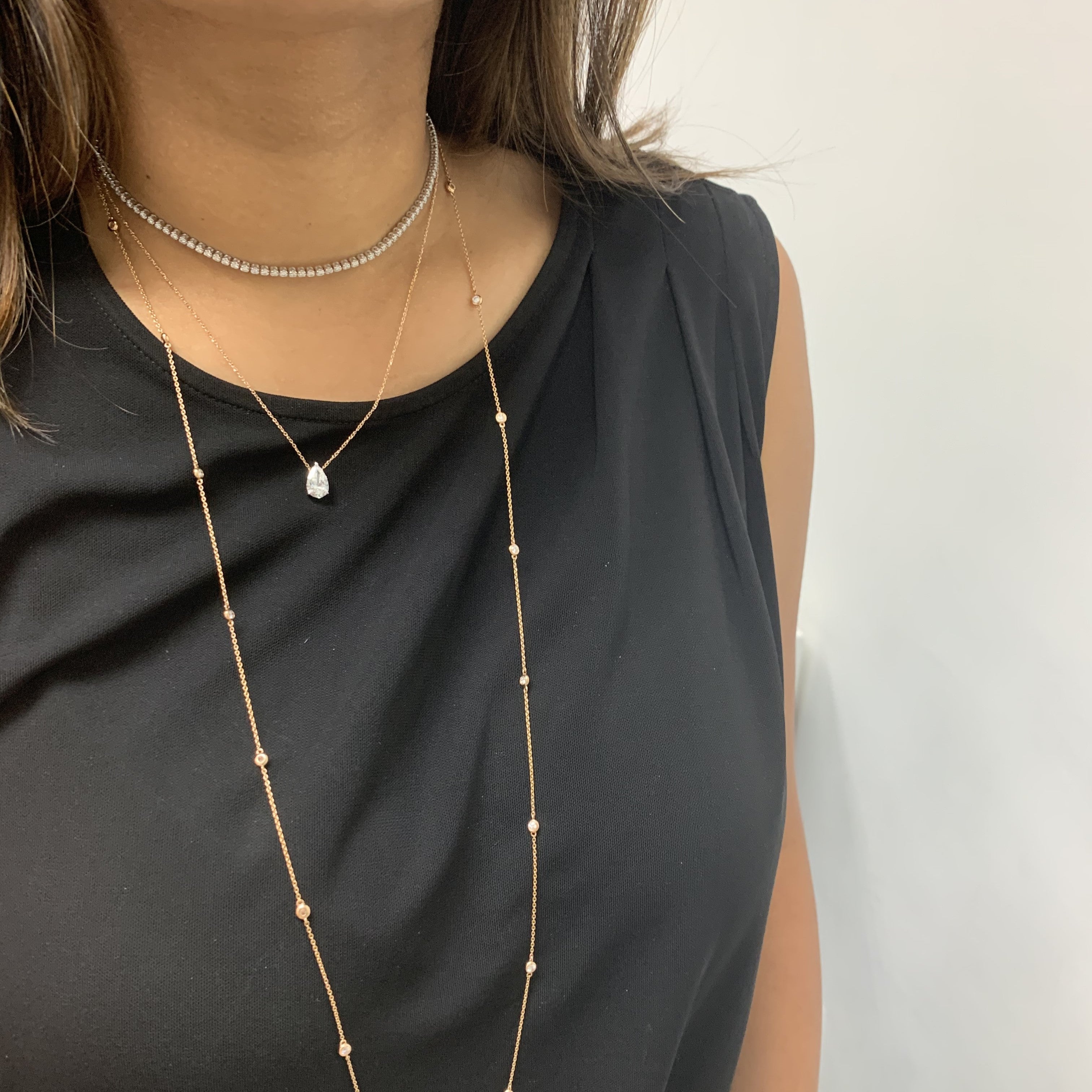 Lab Grown Diamond Necklace with 1.5ct Pear Shape Diamond