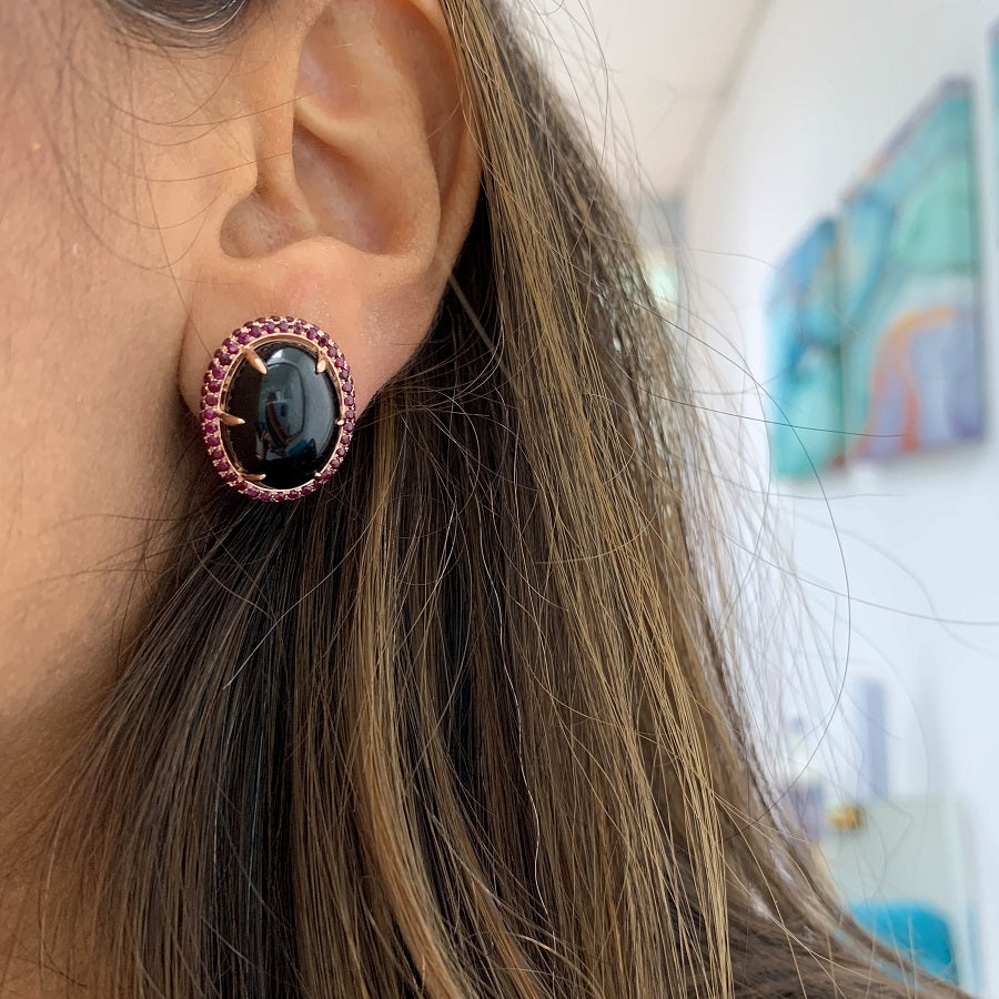 Oval Jade Earrings
