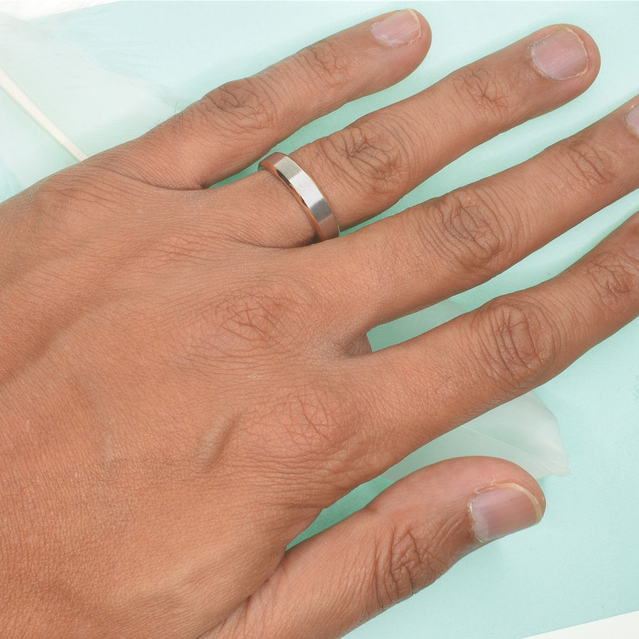 Dual Tone Wedding Band 4.9mm Wide