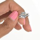Round Brilliant Diamond with a Double Pavé Band