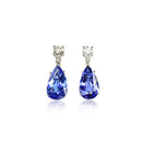 Diamond and Pear Shaped Tanzanite Earrings