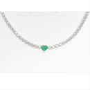 Diamond Choker with a Heart Emerald