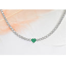 Diamond Choker with a Heart Emerald