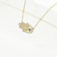 Gold Diamond Hamsa Pendant Necklace
