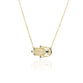Gold Diamond Hamsa Pendant Necklace