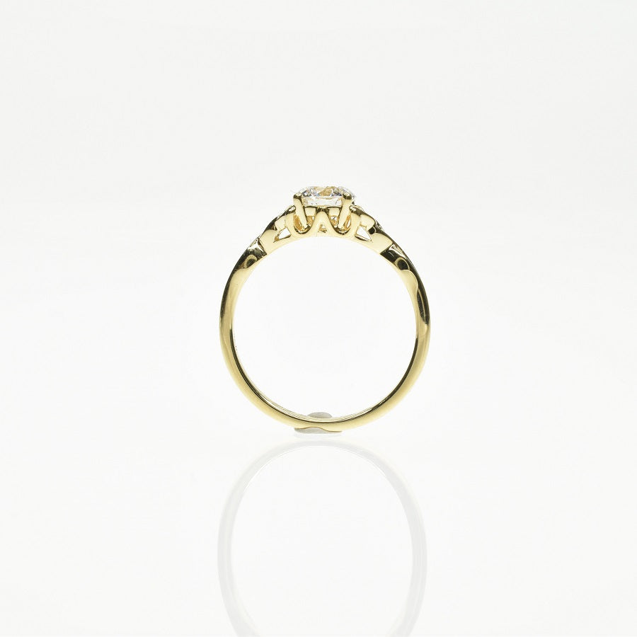 Celtic Inspired Round Brilliant Diamond Ring