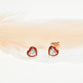 Heart Solitaire earrings with Red Enamel