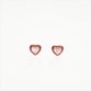 Heart Solitaire earrings with Red Enamel