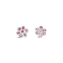 Spinel & Diamond Flower Studs