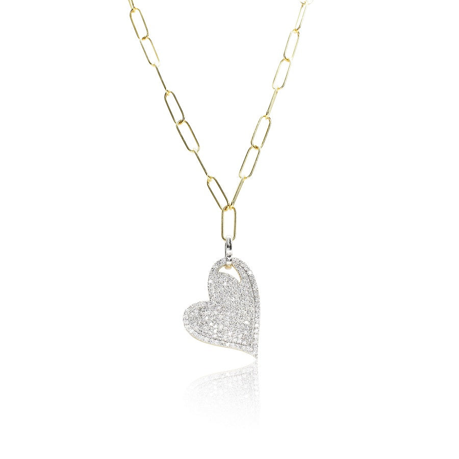 Heart shaped pave pendant