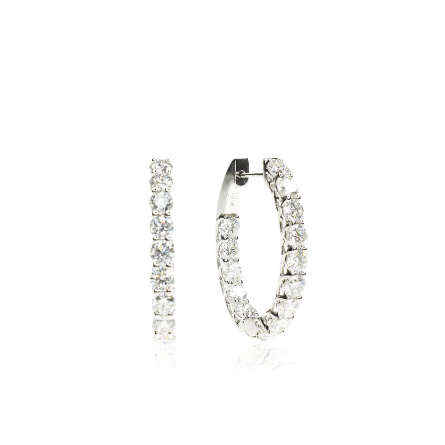 Oval Hoops with 3.3mm Round Diamonds