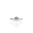 Classic Round Diamond Engagement ring with Marquise Side Diamonds