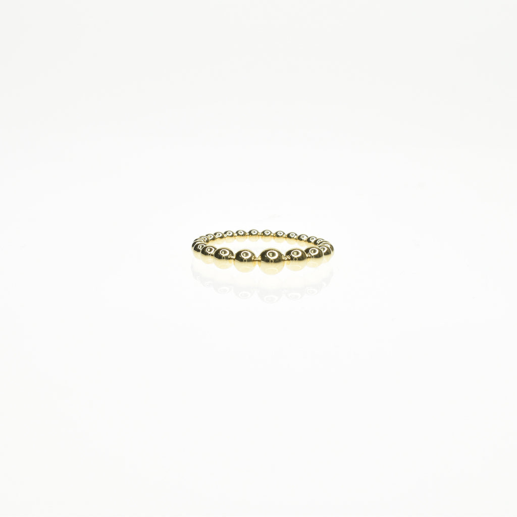 Graduated Gold Beaded Ring