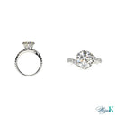 Swirl Diamond Ring with Halo