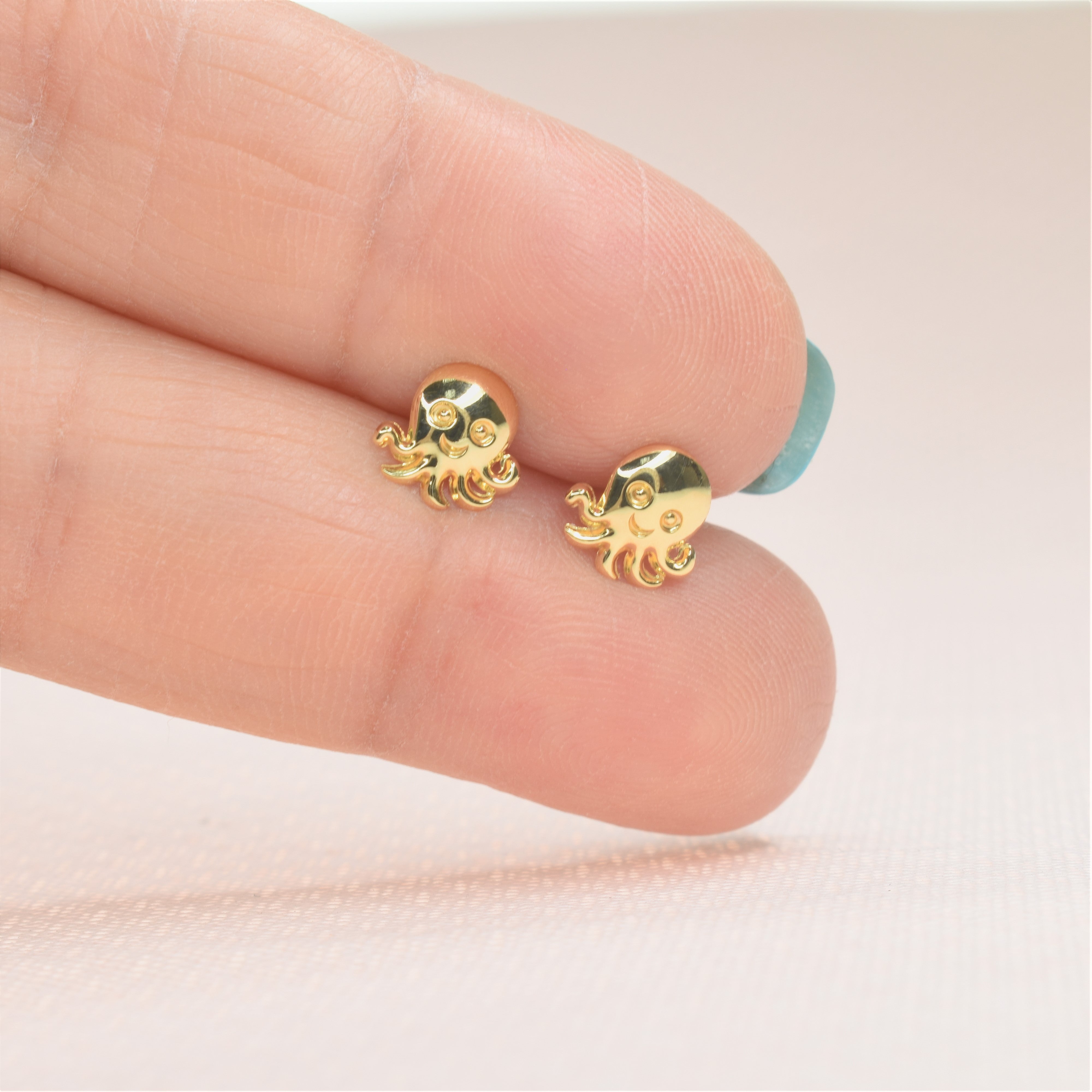 Gold Octopus Earrings