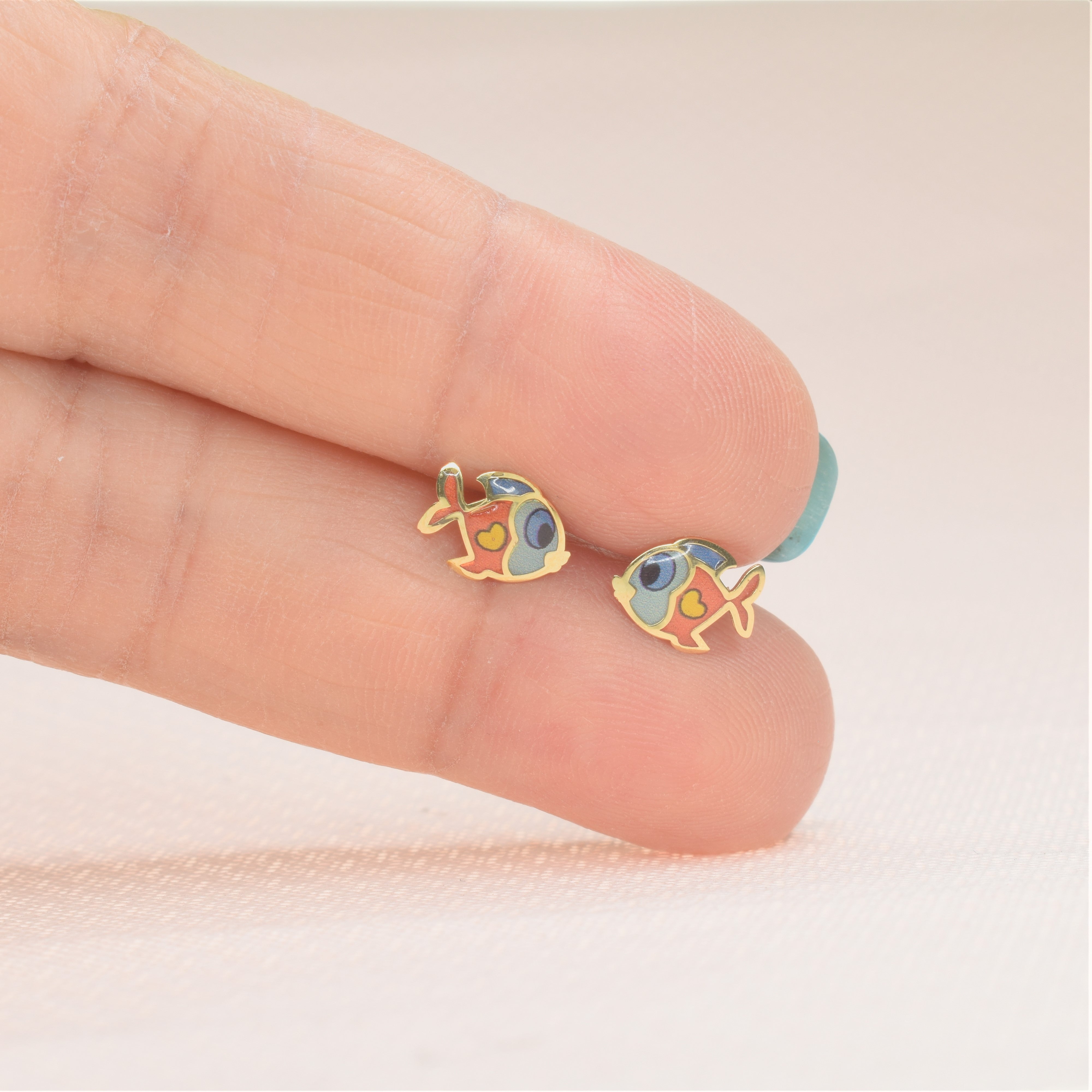 Fish Enamel Earrings